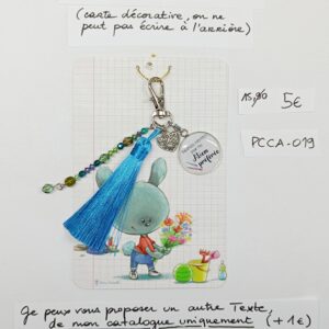 PCCA-019- Porte-clés personnalisé sur carte illustrée
