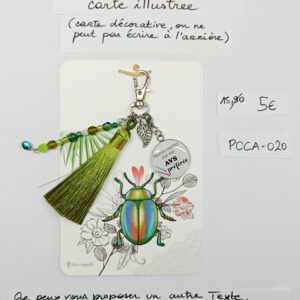 PCCA-020- Porte-clés personnalisé sur carte illustrée