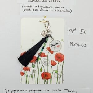 PCCA-021- Porte-clés personnalisé sur carte illustrée