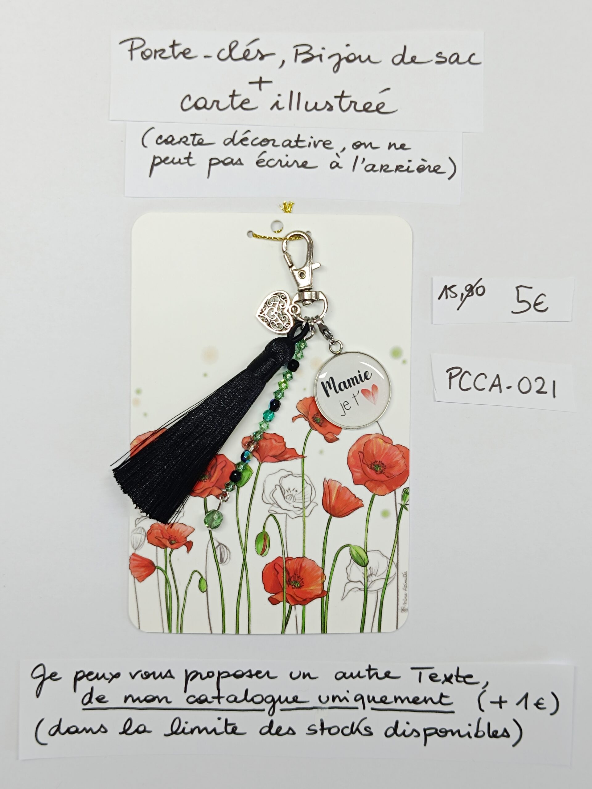 PCCA-021- Porte-clés personnalisé sur carte illustrée