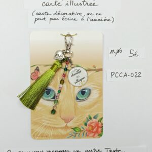 PCCA-022- Porte-clés personnalisé sur carte illustrée