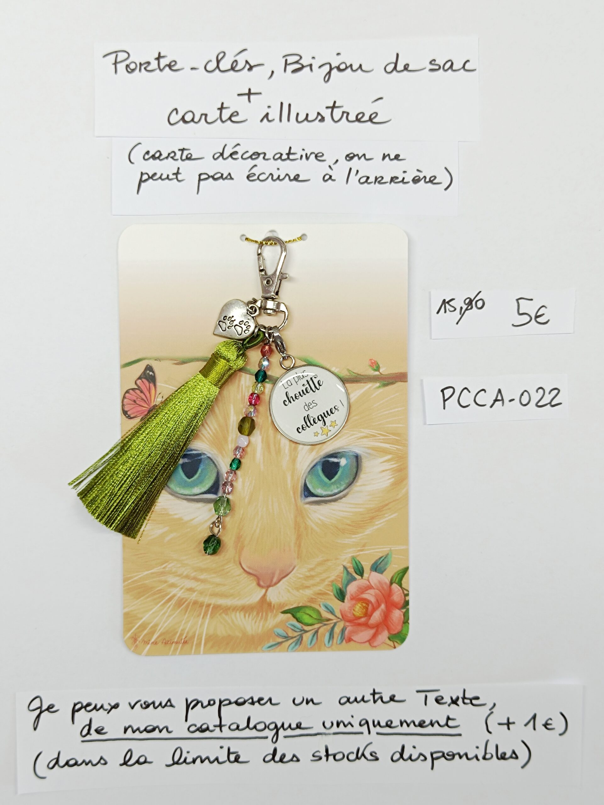 PCCA-022- Porte-clés personnalisé sur carte illustrée