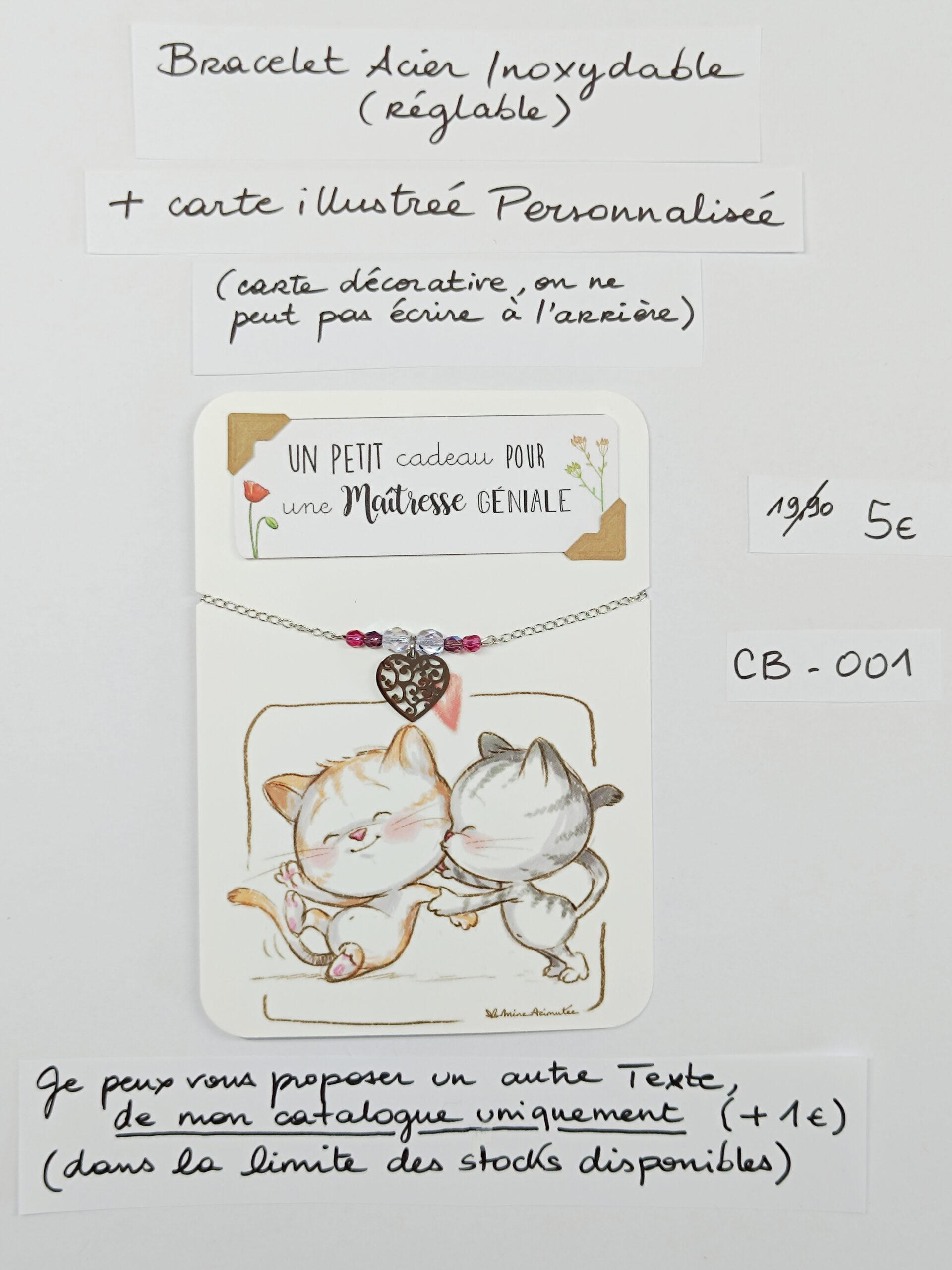 CB-001- Bracelet Personnalisé Acier Inoxydable