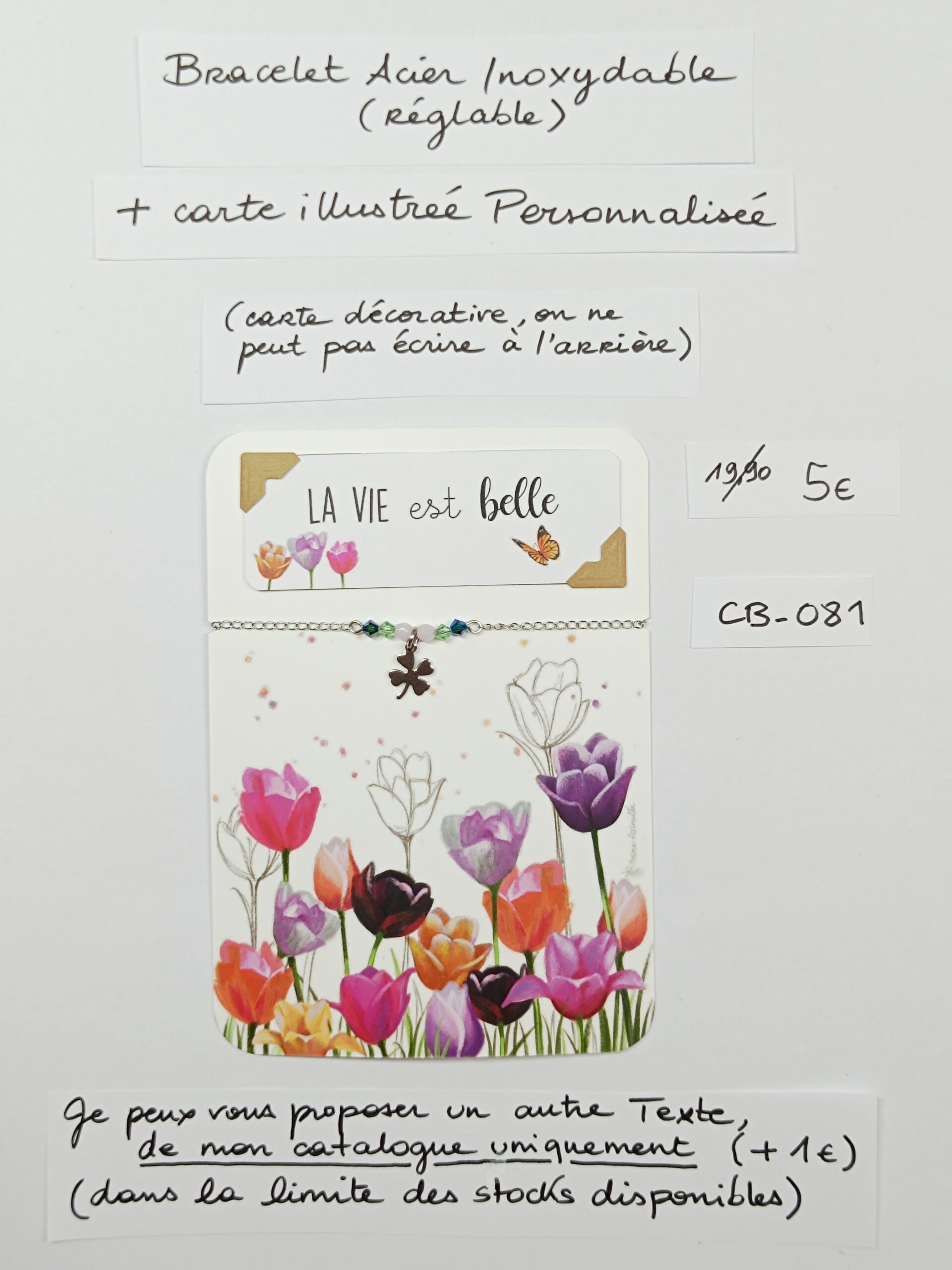 CB-081- Bracelet Personnalisé Acier Inoxydable